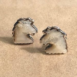 Tracey Mayer Handcrafted & Hand-Carved Mother of Pearl Horse Cuff Links